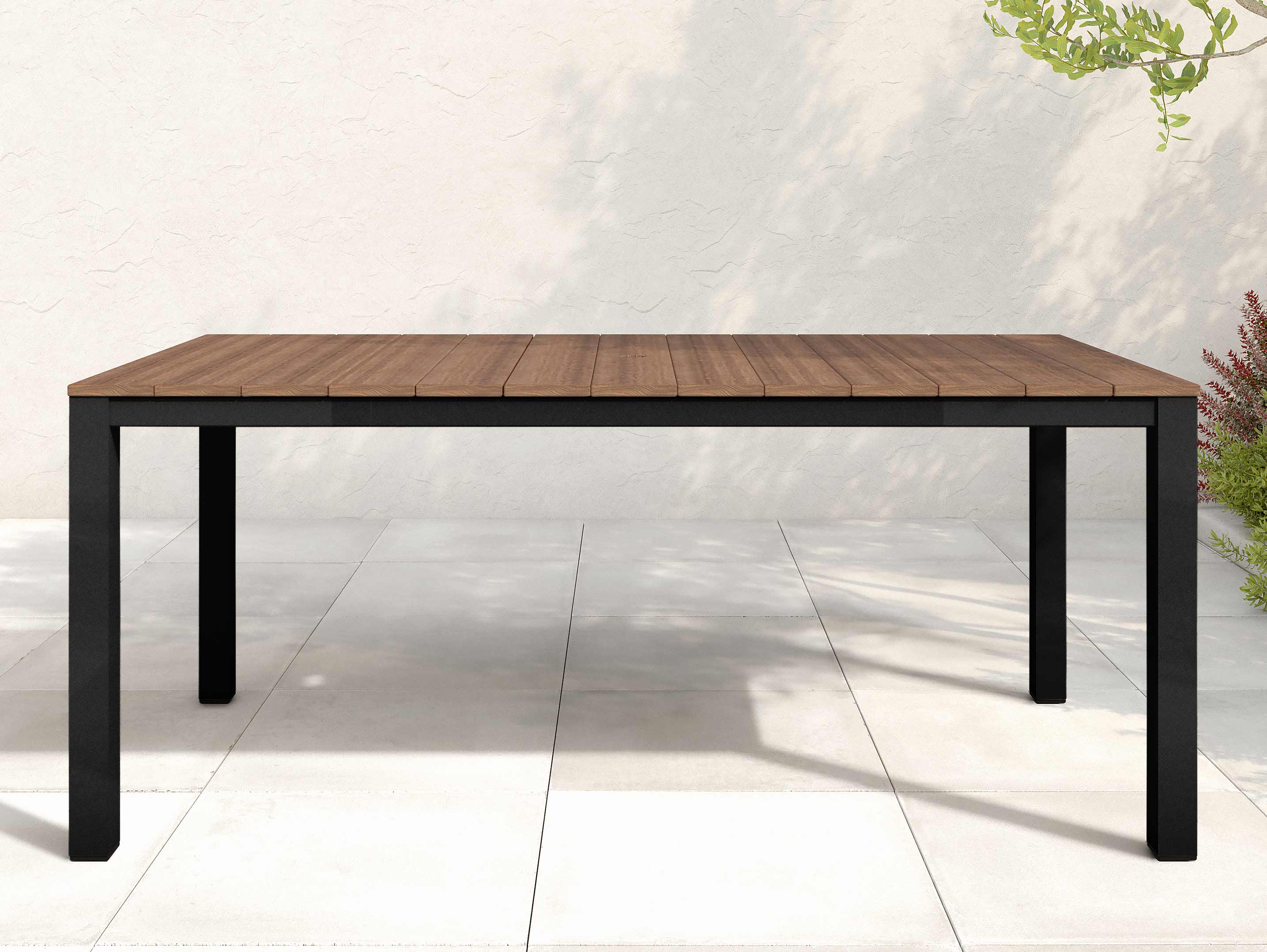 Park City Dining Table with black frame and Antique Mahogany TableTop