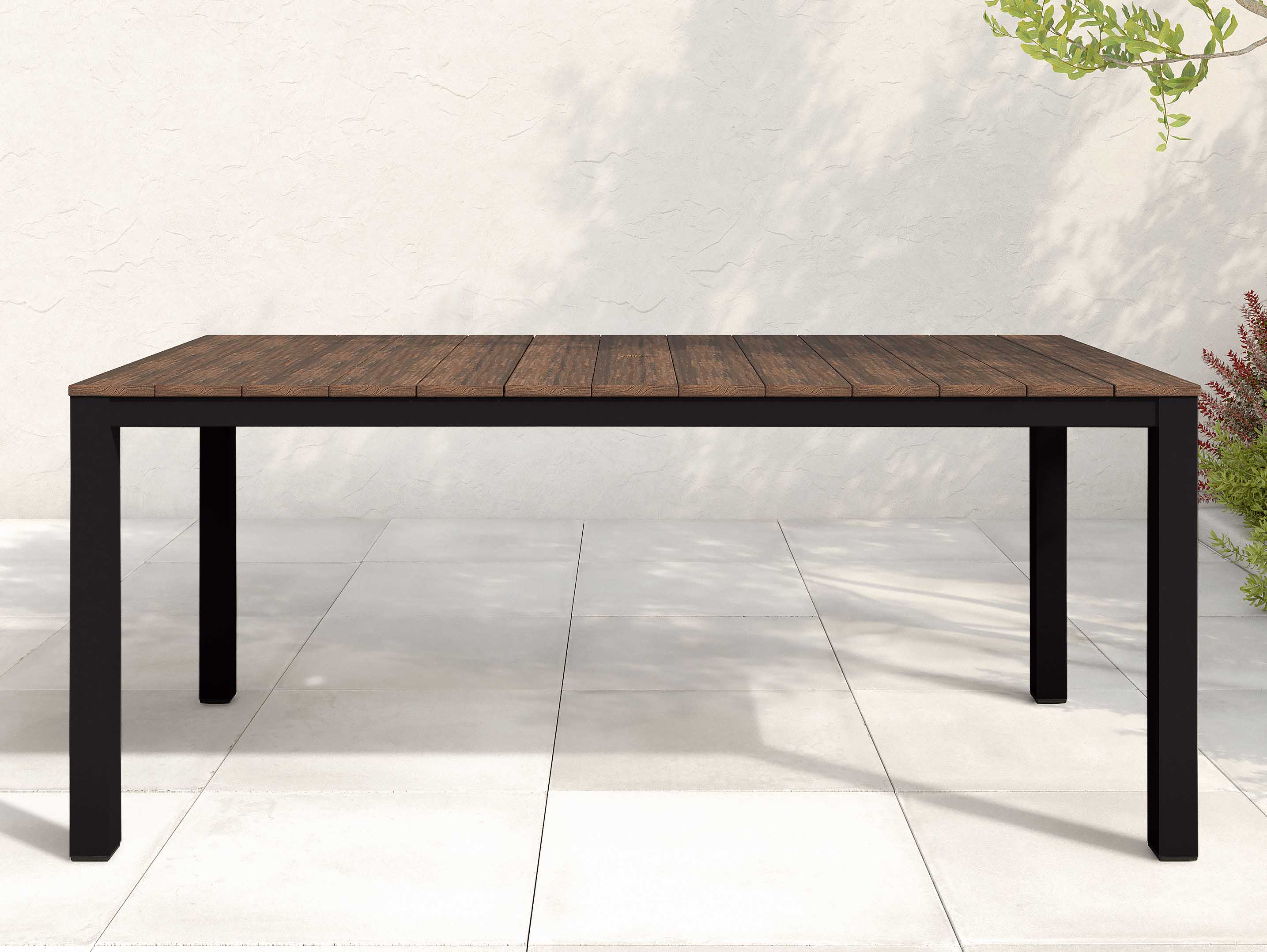 Park City Dining Table with black frame and Brazilian Walnut TableTop