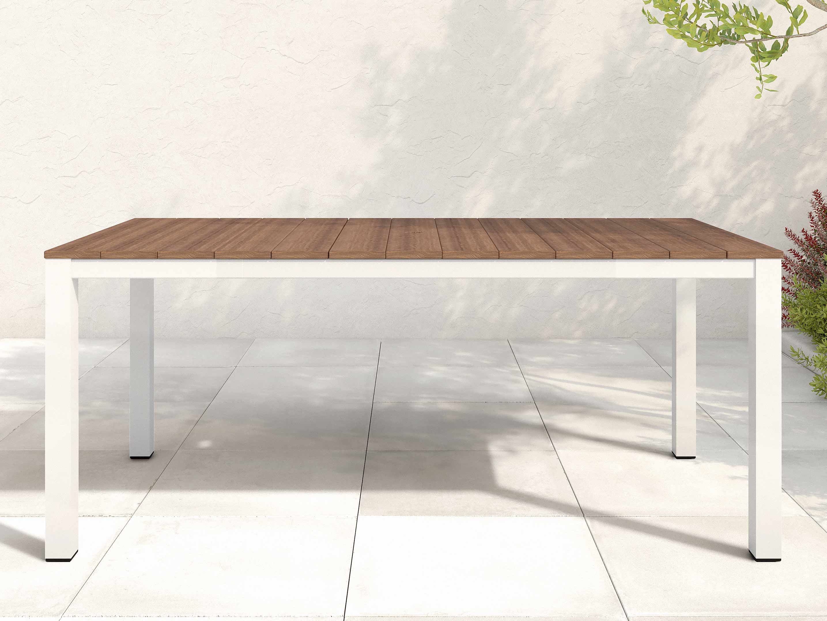 Park City Dining Table White Frame and Antique Mahogany