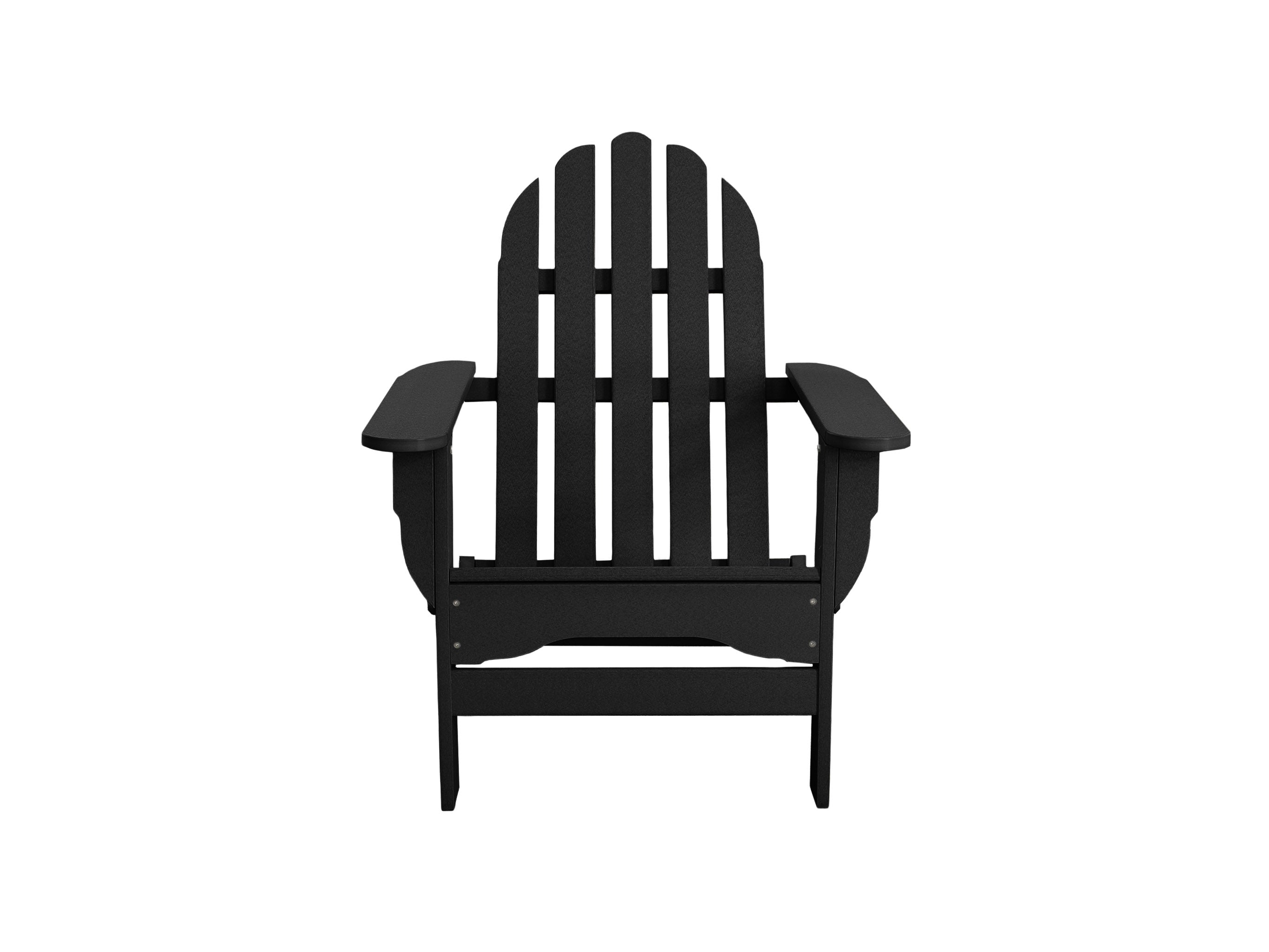 Half - Black Folding Adirondack Chair Blank Background Front