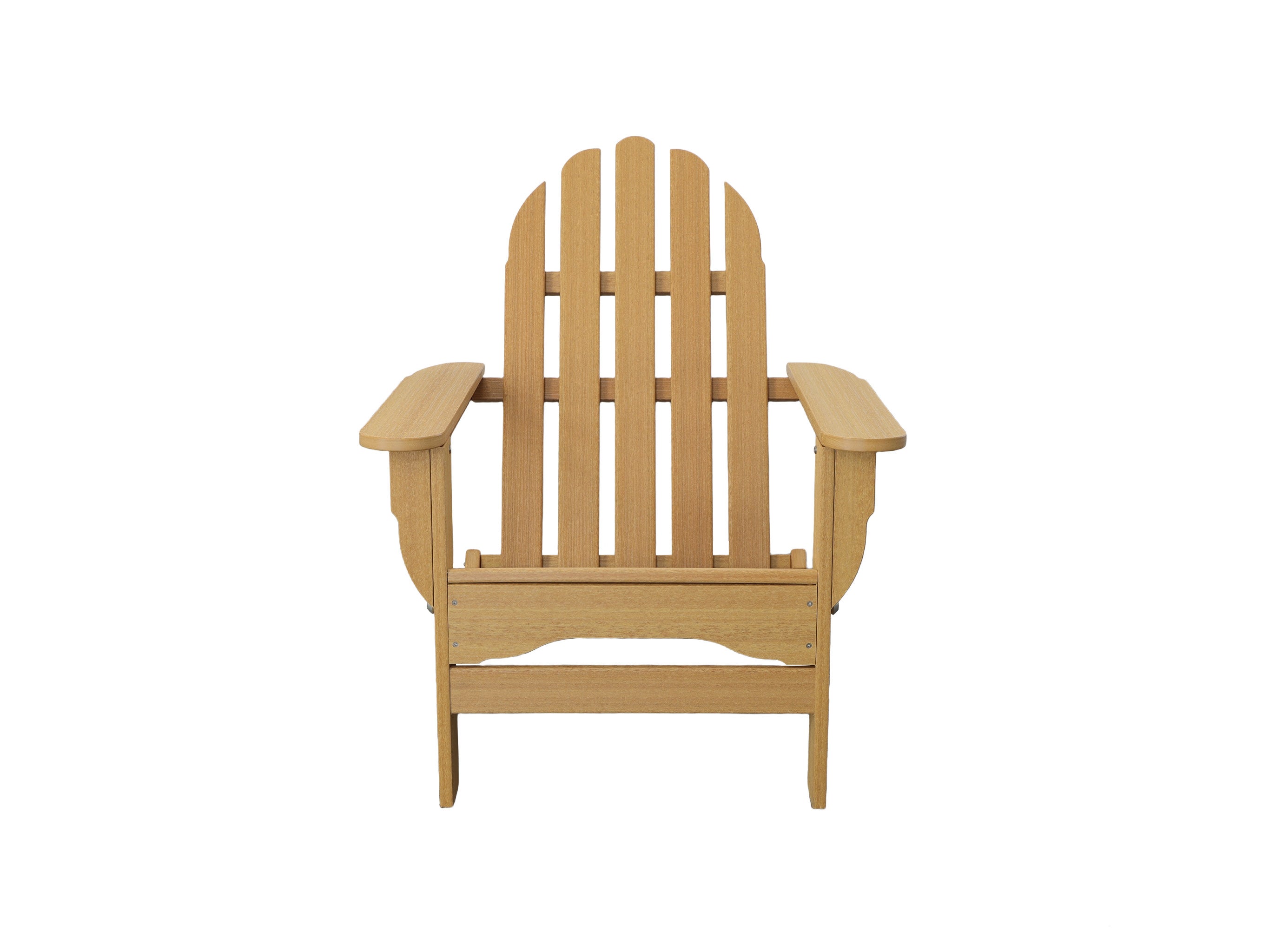 Half - Natural Teak Folding Adirondack Chair Blank Background Front