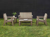 Ashland Chat Chair and Loveseat Set Woodgrain