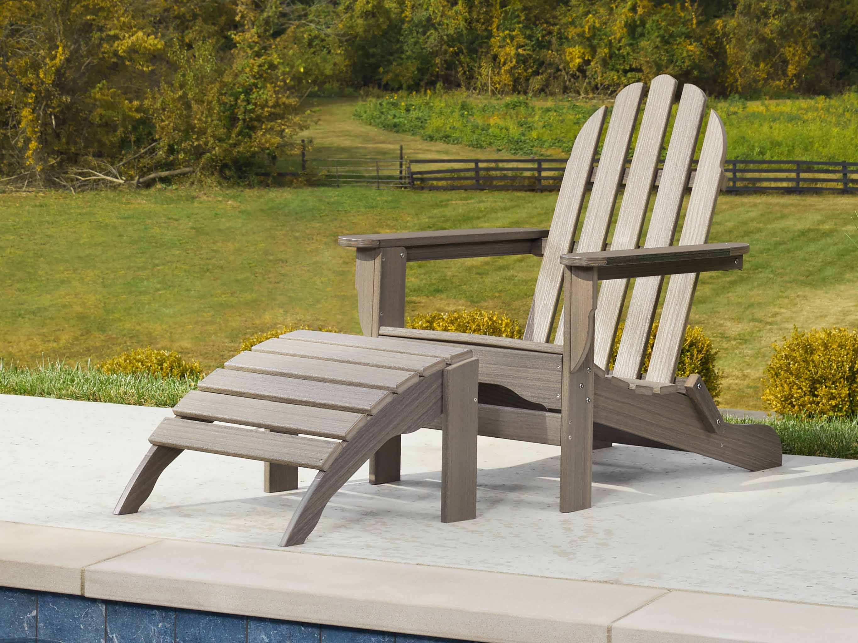 Classic Adirondack with Ottoman Poolside Furniture