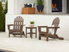 Folding Adirondack Chair Set of Two with Side Table Patio