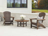 Johnson Bay Two Chairs and Madison Conversation Table Set in Brazilian Walnut