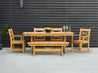 Classic Farmhouse Dining Set Natural Teak Patio Set