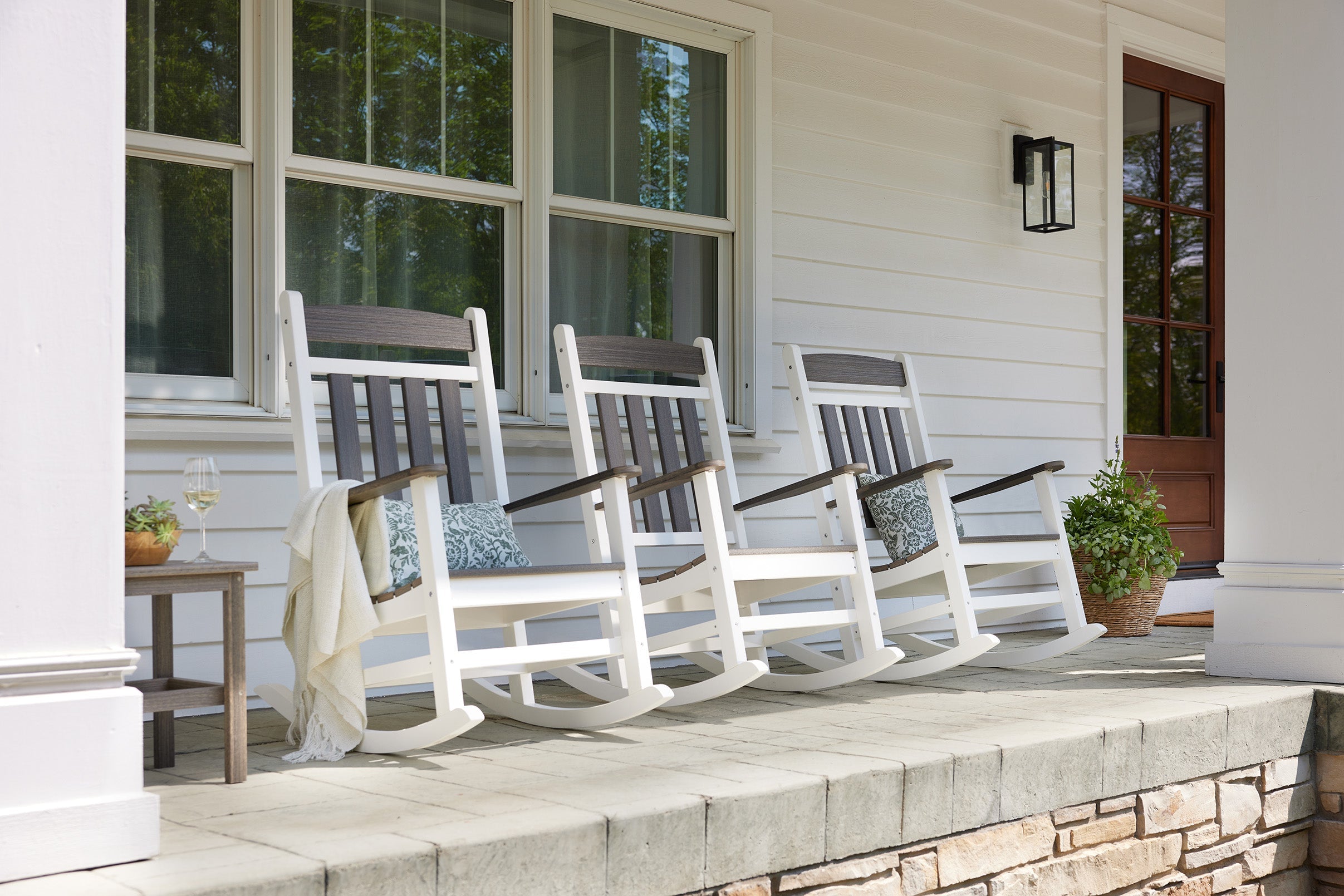 Two-Tone Woodgrain Rocking Chair