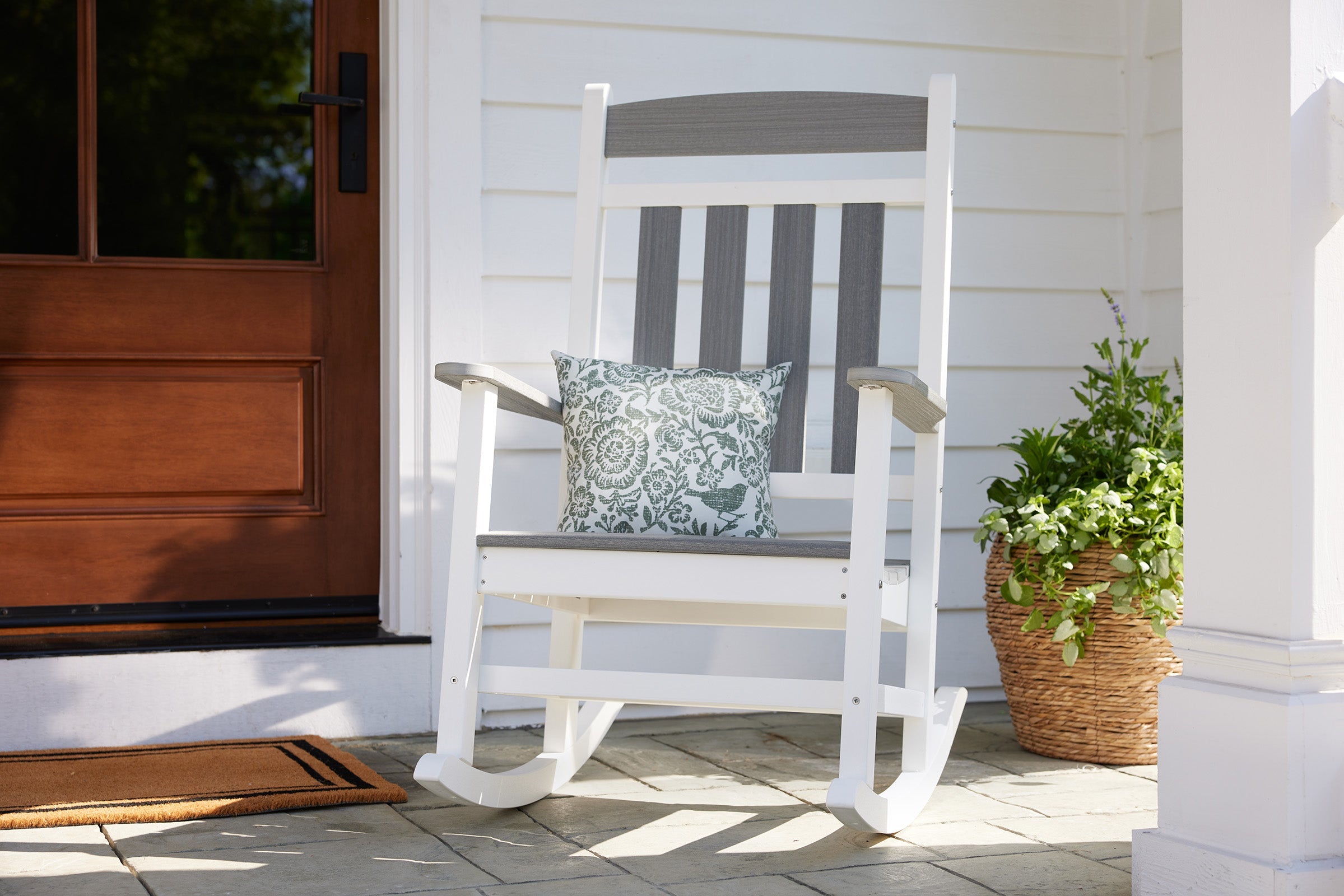 Two-Tone Woodgrain Rocking Chair