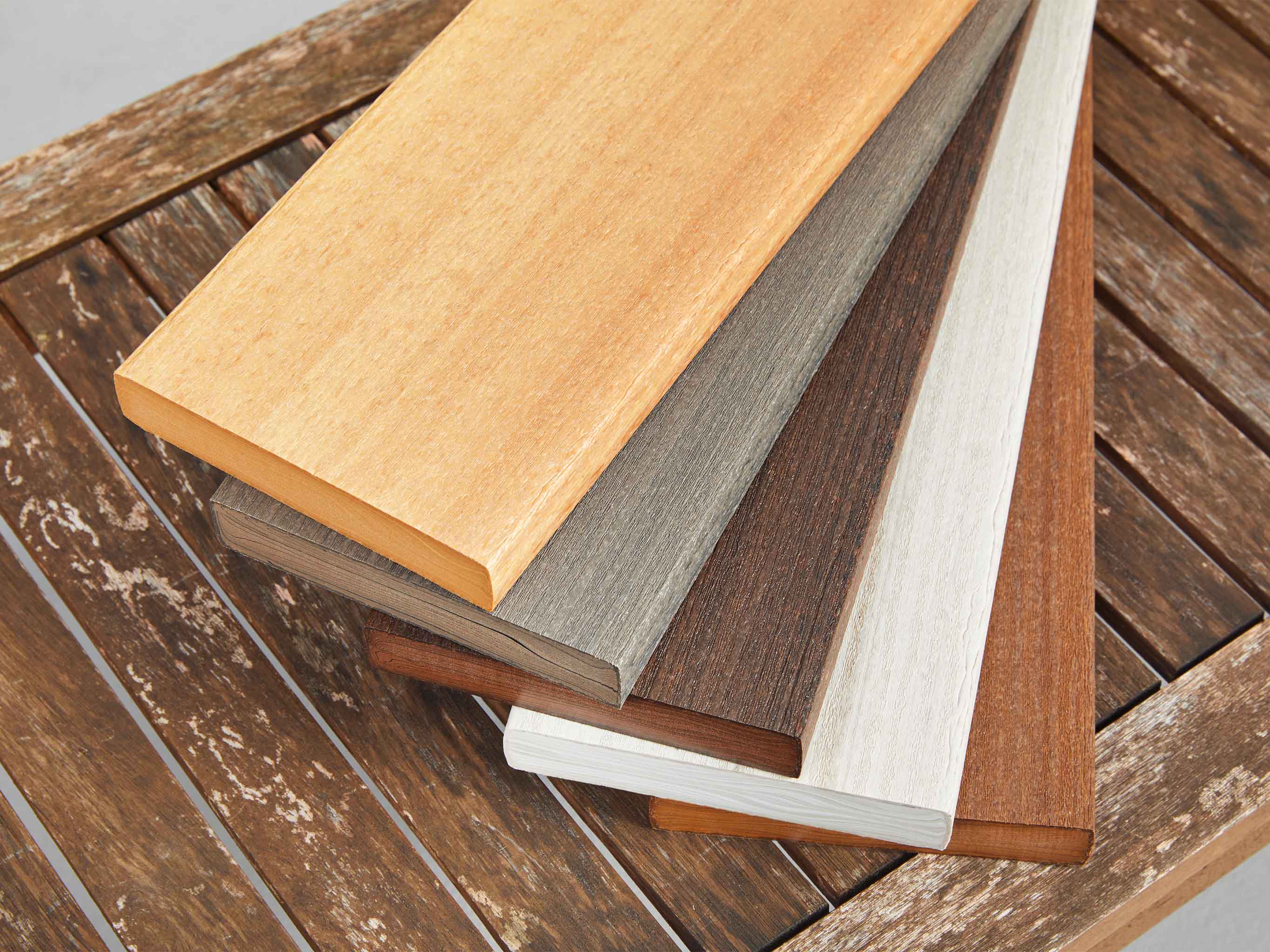 Stack of woodgrain samples 