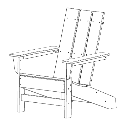 Aria Modern Adirondack Chair Line Art