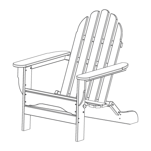 Folding Adirondack Chair Line Art